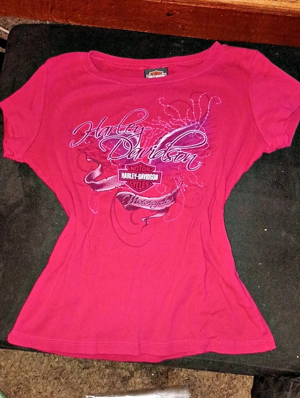 Harley-Davidson Graphic Short Sleeve Tee in Pink Size Medium